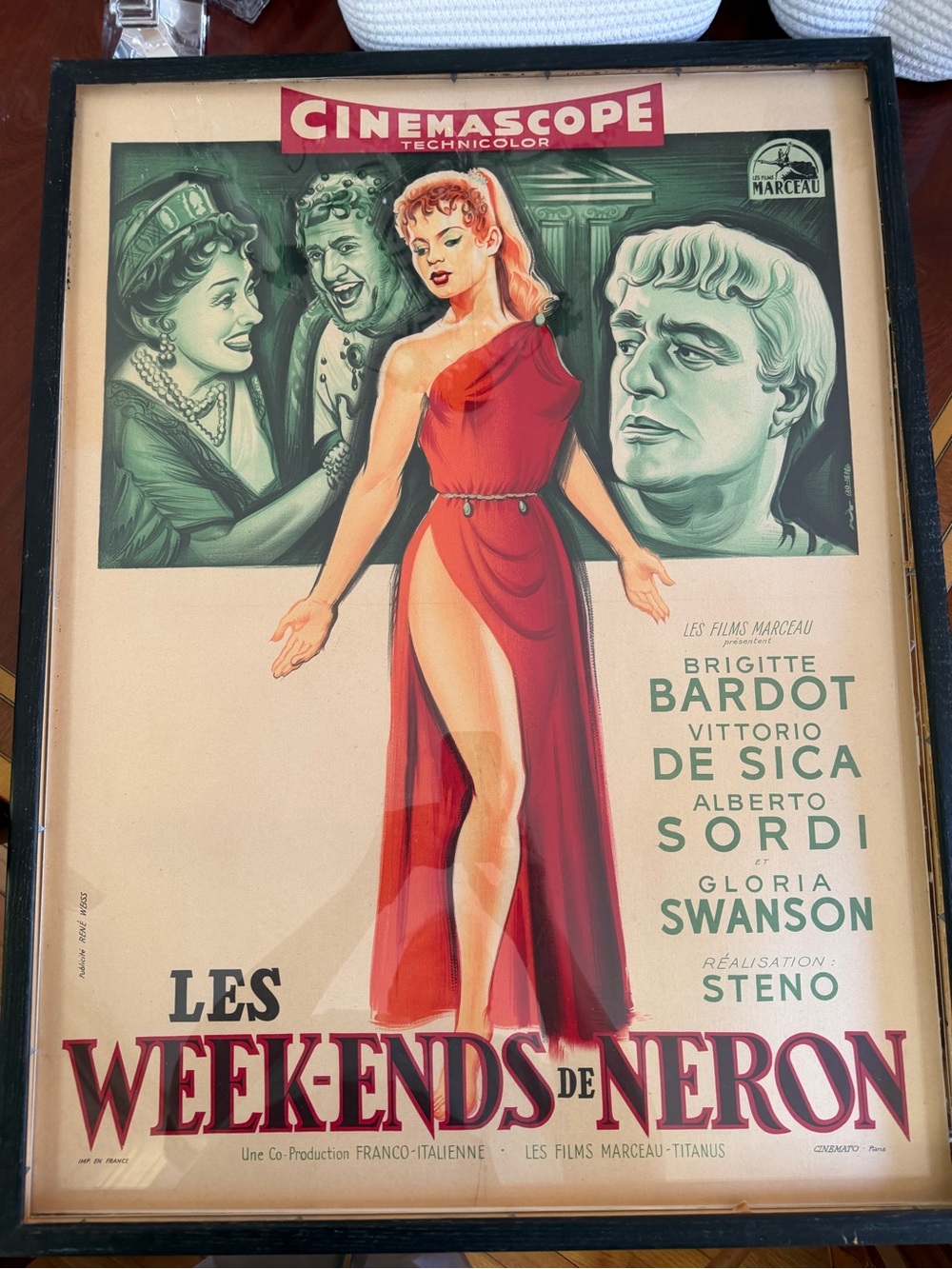 Les Week-Ends de Néron Vintage Cinemascope Movie Poster - Red Dress